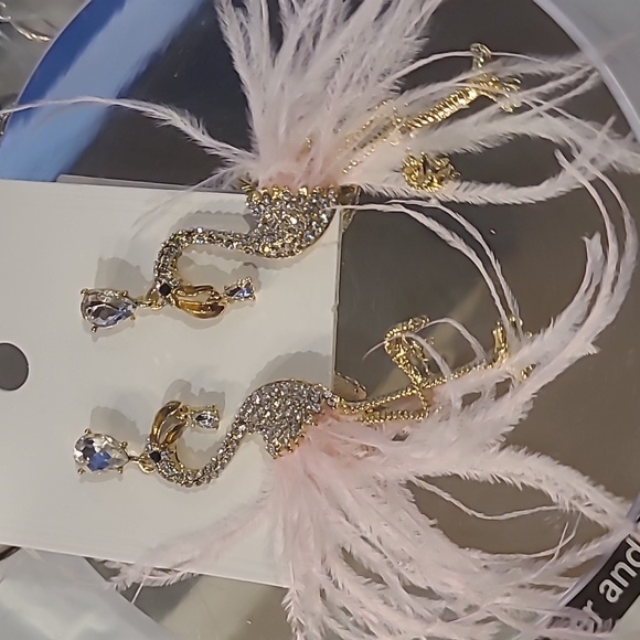 Flamingo Gold Toned Earrings - Picture 6 of 10